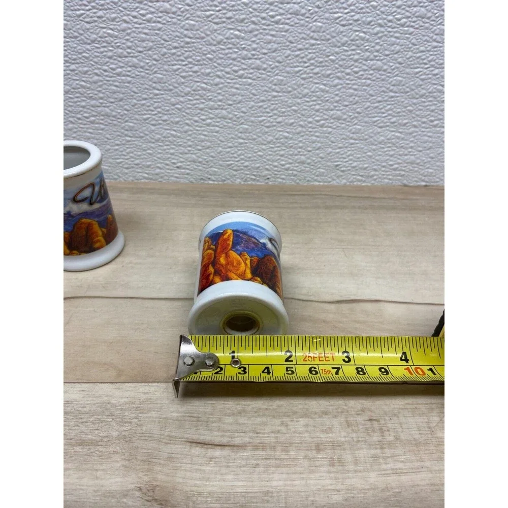 Vintage Utah Souvenir Ceramic Salt Shaker & Toothpick Holder
